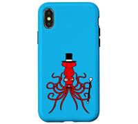 Octopus Kraken Mr. Sir cappello a cilindro monocle occhiali ricchi calamari Custodia per iPhone X/XS