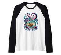 Octopus Kraken Pirata Rising da un idromassaggio Maglia con Maniche Raglan
