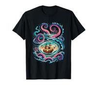 Octopus Kraken Pirata Rising da un idromassaggio Maglietta