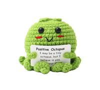 Octopus positivo - polpo all'uncinetto positivo | 6,5x6,5 cm supporto emotivo all'uncinetto | 1 bambola polpo positivo lavorato a maglia con carta di respiro | Bambola all'uncinetto per amici