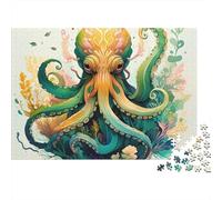 Octopus Puzzle 1000 Pezzi Watercolor Octo in Cartone Qualità Premium Per Adolescenti Riunioni Amici Passare Il Tempo Regalo Non Deformabile 38x26cm/1000pcs