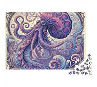 Octopus Puzzle Da 1000 Pezzi Art Octopus in Cartone Spessore Per Famiglia Passare Il Tempo Decorazione Set Completo Non Deformabile 70x50cm/1000pcs