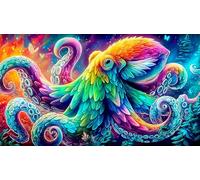 octopus Puzzle impossibili 1000 Pezzi Decorazione per la casa. Giochi di Rilassamento e Intelletto per adulti e ragazzi da 14 anni 38x26cm/1000pcs