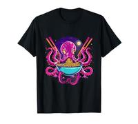 Octopus Ramen Creatura del Mare Tagliatelle Giapponesi Anime Kawaii Maglietta