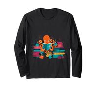Octopus Reading Book Lover Bookaholic Bookworm Reader Maglia a Manica