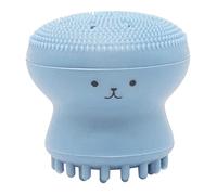 Octopus - Spazzola per il viso in silicone, per massaggio e pulizia, colore: ciano