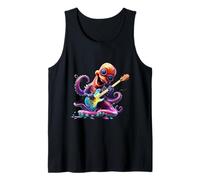 Octopus Stravagante Rock Star Che Suona la Chitarra elettrica Canotta