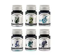 Octopus Write and Draw Ink Set RIVER, inchiostro impermeabile per scrittura e disegno, inchiostro per calligrafia, inchiostro da illustrazione per penna stilografica, 6x10 ml