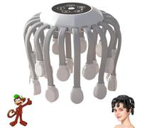 Octorelax Head Massager, Ergonomic Octo Relax Head Massager Scalp Stress Relax with 20 Massage Heads, 5 Modes & Smart Timer, Scalp Massager Tool (Pearl White)