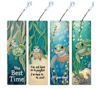 Ocuuer 4 pezzi Special Shape Turtle marino 5D Bookmark for gli amanti dei libri (K5015)