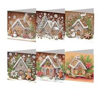 Ocuuer 6pcs Biglietti di auguri di Art Card Card Card & Gift (Gingerbread Man) (CBA030)