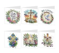 Ocuuer 6pcs Jesus Religion Card fatto a mano Ciglia di saluto (HKA116)