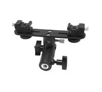 Ocuuer Dual Flash Brackt Light Stand for telecamere DSLR - supporto da 1/4 pollice a 3/8 pollici con doppia scarpa calda e 2 supporti for scarpe fredde - Porta ombrello a forma di T for acce