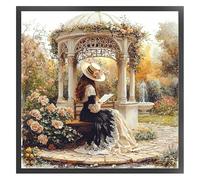 Ocuuer Kit di punto cross stampato vittoriano da ragazza 50x50 cm Set di artigianato da ricamo a 14ct (2)