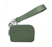 Ocuuer Portafoglio da donna da polso con cinturino con cinghia di cartoncino in nylon water (verde)