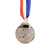 Ocuuer Premi di Concorso di medaglia di Nuoto da 5 cm con medaglie di Vincitore del Nastro in Metallo for Collo for la medaglia d'oro/Bronzo for Gare for Feste (Argento)