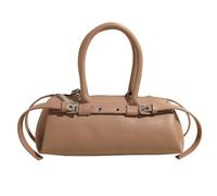 Ocuuer Women Simple Handbag PU in pelle retrò sacca ascelle a bordo solido sacchetto for la fibbia for spunti da viaggio da viaggio (kaki)