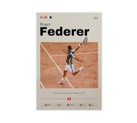 ocvdfss Roger Federer - 2 poster su tela, decorazione artistica da parete per soggiorno, camera da letto, 30 x 45 cm