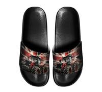 Ocwfudsx Ciabatte da uomo, antiscivolo, con punta aperta, facili da pulire, adatte per bagno, spiaggia, passeggiate, Trattore Bandiera, 47 1/3 EU