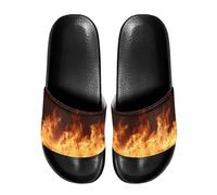 Ocwfudsx Ciabatte da uomo, antiscivolo, con punta aperta, facili da pulire, adatte per bagno, spiaggia, passeggiate, Fiamma, 38 2/3 EU