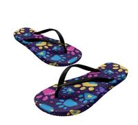 Ocwfudsx Infradito da donna con stampa, comode, tappetino da yoga, antiscivolo, scarpe da doccia, super leggere, per vacanze, estate, spiaggia, cinturino nero, zampa di cane., 42 EU