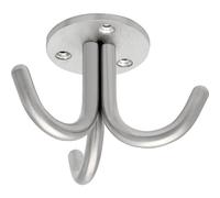 OD Triplo gancio Canis rigido larghezza 97, altezza 65 mm, acciaio inox spazzolato