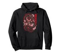 Oda Nobunaga Samurai Drago Teschio Sakura Felpa con Cappuccio
