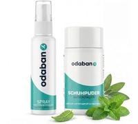 odaban® Set Antitraspirante e Deodorante | Spray 30 ml + Polvere per Piedi e Scarpe 50 g | Contro Sudore e Odori | Delicato Profumo Unisex