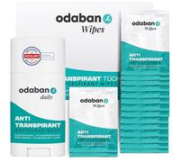 odaban® Set Antitraspirante e Deodorante | Stick + Salviette | Contro Sudore e Odori per Ascelle, Mani e Viso | Azione Rapida | Delicato Profumo Unisex