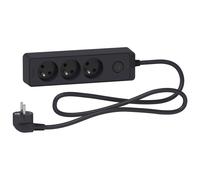 Odace Cavo Prolunga 3 Prese con Connettore 1,5m Antracite ST9331B
