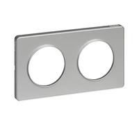 Odace Touch, piastra in alluminio a 2 posti orizzontali o verdi, interasse 71 mm