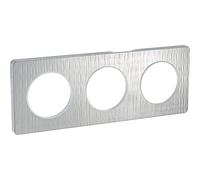 Odace Touch, piastra in alluminio spazzolato Croco con bordo in alluminio a 3 posti interasse 71 mm