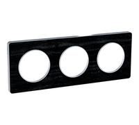 Odace Touch, piastra in rovere AstrakAn con bordo in alluminio a 3 posti, interasse 71 mm