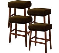 Odaima 1/2/4 pezzi Copri Pouf Rettangolare Fodere per Sgabelli Elasticizzato, Coprisedile da Bar per Panche Copertura Elastica per Sgabello da Pianoforte(Marrone scuro,4pcs)