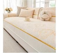 Odaima Copridivano 1/2/3/4 Posti Copertura Divano Angolare con Penisola Fodera per Divano a l Antiscivolo Lavabile Fodera Protettiva per Divano per Mobili da Soggiorno(Beige 2,70x150cm)