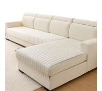 Odaima Copridivano 2 3 4 Posti con Penisola Destra e Sinistra 210/180 cm - Velluto Universale Copridivano Angolare - Antiscivolo - Lavabile - Copertura Divano Protettive per Mobili(Bianco,90x160cm)