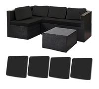 Odaima Copriseduta Divano Elasticizzato 1/2/3/4/6/8/12/14 Pezzi - Fodere Universali per Divani Interni ed Esterni, Copricuscini per Patio, Lavabile Protezione per Mobili(Nero,4pcs)