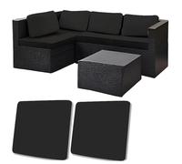 Odaima Copriseduta Divano Elasticizzato 1/2/3/4/6/8/12/14 Pezzi - Fodere Universali per Divani Interni ed Esterni, Copricuscini per Patio, Lavabile Protezione per Mobili(Nero,2pcs)