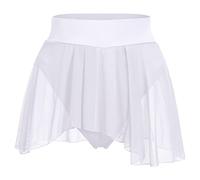 ODASDO Costume da pole dance da donna, pantaloncini rave, mutandine con volant, gonna a rete, pantaloni caldi, abbigliamento da discoteca, bianco, XL