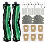 Odashen Confezione da 25 pezzi di ricambio compatibili con iRobot Roomba 115 Combo / 115 Combo+ Robot aspirapolvere, 2 spazzole a rullo, 4 filtri, 6 panni per mocio, 6 sacchetti per la polvere, 6