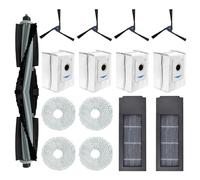 Odashen Set di Accessori di Ricambio per aspirapolvere Ecovacs Deebot X2/X2 Omni/X2 Pro/DEX86, 1 Spazzola Principale, 4 spazzole Laterali, 2 filtri Hepa, 4 Sacchetti per la Polvere, 4 Panni mocio, 15