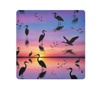 ODAWA Aironi Uccelli Tramonto Gradienti Viola Panno Autoadesivo Sacchetto Cosmetico Panno Magico Portatile Borsa Cosmetica per Viaggio 55,1 x 55,1 cm