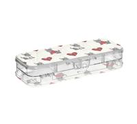 ODAWA Astuccio in plastica rigida trasparente con cani neri grigi a doppio strato, organizer per bambini 21,1 cm L x 7,6 cm L x 4,8 cm H