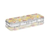 ODAWA Astuccio in plastica vintage con fiori selvatici grande capacità per Classrrom 21,1 cm L x 7,6 cm W x 4,8 cm H