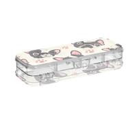 ODAWA Astuccio rigido a doppio strato, motivo bulldog francese, per bambini, 21,1 cm di lunghezza x 7,6 cm di larghezza x 4,8 cm di altezza