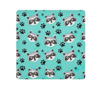 ODAWA Avvolgitore protettivo per fotocamera, 45 cm, stampa di zampe di procione nero, verde acqua magica, panno protettivo autoadesivo, panno leggero per obiettivo della fotocamera