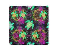 ODAWA Avvolgitore protettivo per fotocamera colorato tartarughe marine al neon nero panno autoadesivo leggero pieghevole involucro per accessori per fotocamera 55,1 x 55,1 cm
