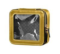 ODAWA Beauty case trasparente rosa impermeabile da viaggio con cerniera borsa cosmetica per auto 13,9 x 11,9 x 5,6 cm, Verga d'oro scuro, Taglia unica
