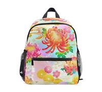 ODAWA Bloom Petals - Zaino per bambini con targhetta per nome, con cinghie regolabili, per asilo e ragazze, Fiori Petali Pastello, Medium
