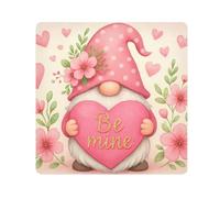 ODAWA Borsa cosmetica in tessuto autoadesivo con gnomo floreale a forma di cuore antigraffio per obiettivo della fotocamera, portatile, per viaggi, 55,1 x 55,1 cm